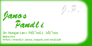 janos pandli business card